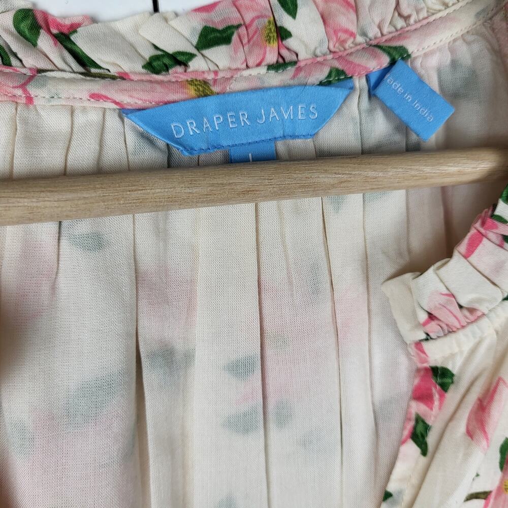 Draper James Kellie Babydoll in Floral Magnolia Dress w/ Billowing Sleeves | L - Picture 14 of 15